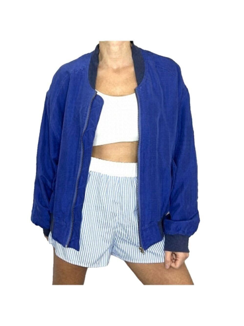 Blue White Stripe High Waist Pj Shorts 4
